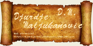 Đurđe Maljukanović vizit kartica